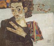Self-Portrait with Black Clay Vase and Spread Fingers (mk12)